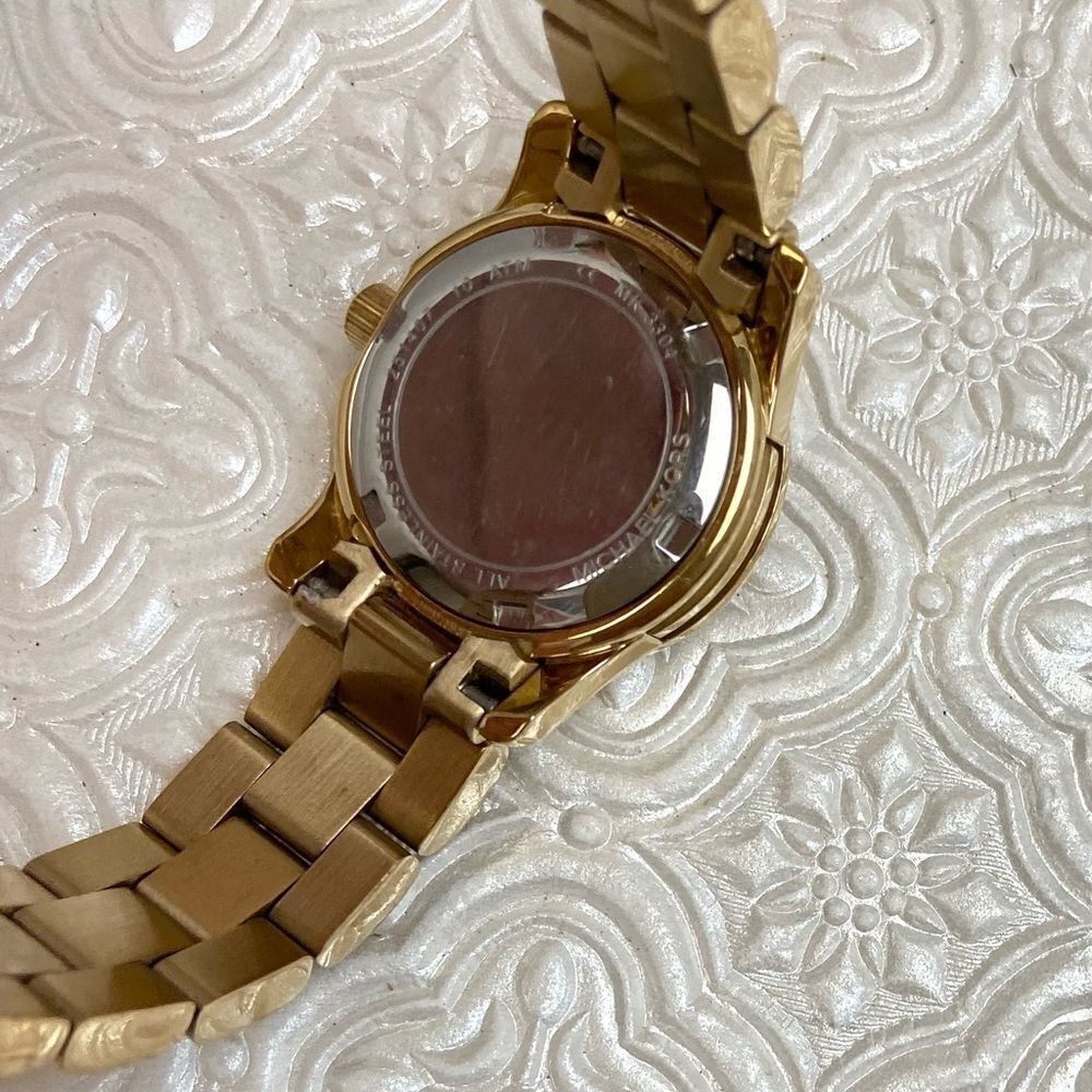 Michael Kors Mini Runway Crystal Accented Dial Gold-Tone Watch - Picture 16 of 16